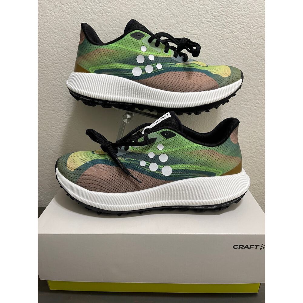 Craft Xplor Green Men's Trail Running Shoes Size 10.5 NWTB Jade Multi White Foam